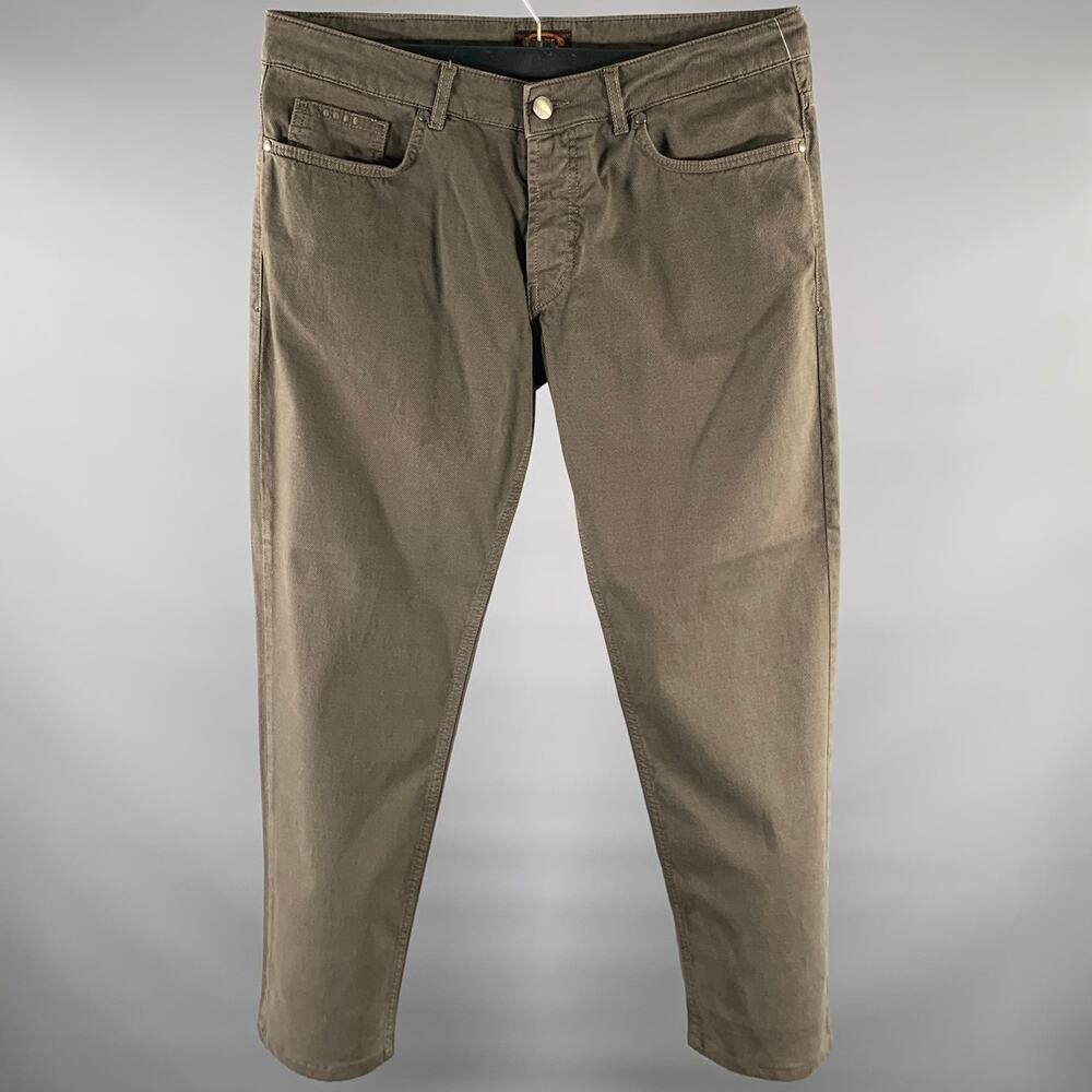 TOD'S Size 36 Grey Cotton Blend Button Fly Casual Pants